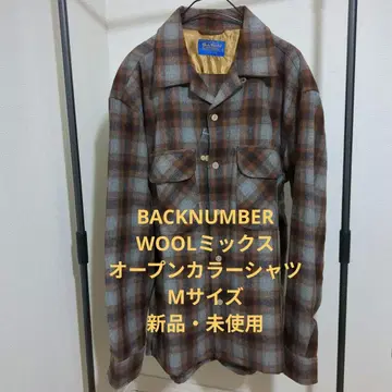 백넘버 보드 셔츠 울 믹스 오픈 카라 셔츠 펜들턴