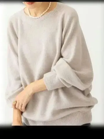 IENA 캐시미어 실크 혼방 코쿤 니트 내추럴