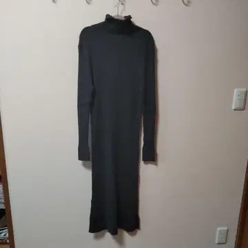 23구 다크 그레이 터틀넥 니트 원피스 롱