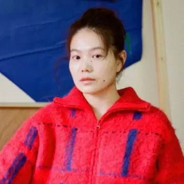 PAMM 투명한 공기 체크 지퍼 니트