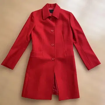 새상품급 Le souk 레드 스텐칼라 롱 코트 38