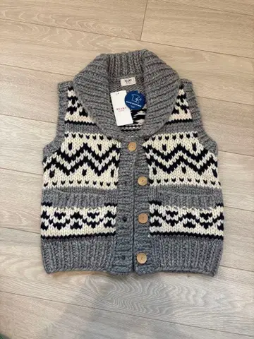 BEAMS HEART 라이트 그레이 니트 베스트 FREE