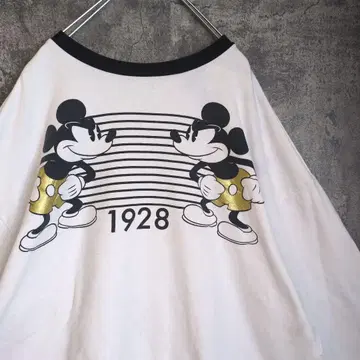 디즈니 미키 맨투맨 사이드 지퍼 빅 루즈 빈티지 90s