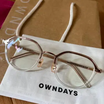 OWNDAYS 클리어 핑크 옥타곤 안경