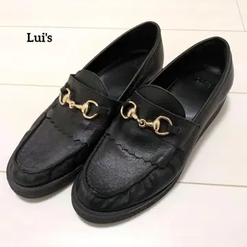 Lui's 피트 로퍼 25cm 블랙 소가죽