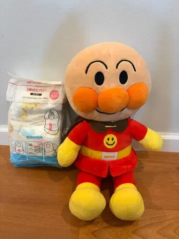 호빵맨 30cm 봉제 인형 & 아카짱혼포 일회용 에이프런