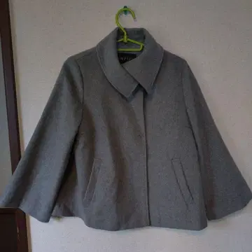 INDIVI 그레이 플레어 슬리브 코트