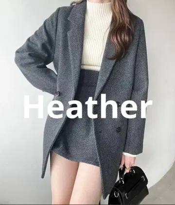 Heather 테일러드 자켓 차콜 그레이