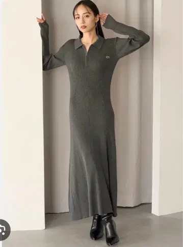 SNIDEL x LACOSTE 스키퍼 니트 원피스