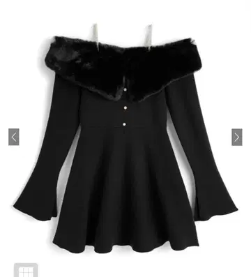 GRL 펄 스트랩 퍼 오프숄더 니트 원피스[tu1776]