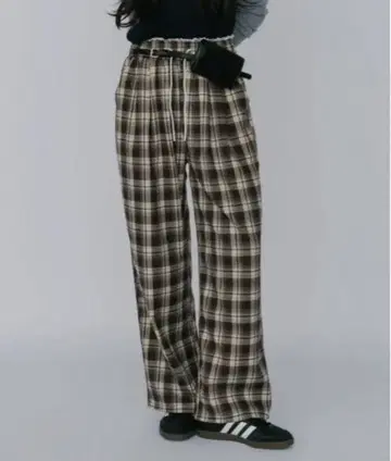 duei 레이스 허리 체크 이지 팬츠