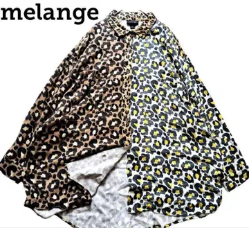 멜란지 레오파드 무늬 셔츠