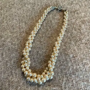 펄 크림색 진주 목걸이 약 40cm