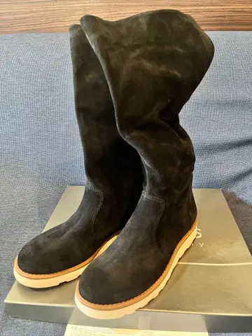 KARENLIPPS/블랙 스웨이드 롱 부츠