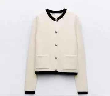 [ 거의 미사용 ] ZARA 골드 버튼 니트 가디건 M