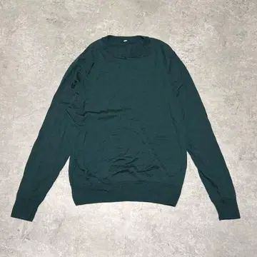 s3107 무인양품 긴팔 니트 크루넥 울 x 실크 그린