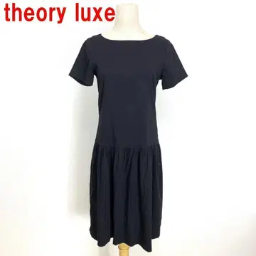 A2964 띠어리 럭스 반팔 원피스 롱 린넨 플레어 블랙 38