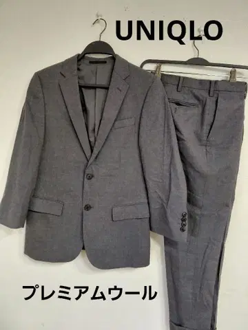 UNIQLO 유니클로 울 블렌드 수트 상하의 그레이