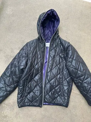 블랙 퀼팅 다운 자켓