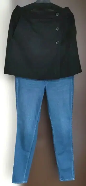 green label relaxing 블랙 레이어드 스커트