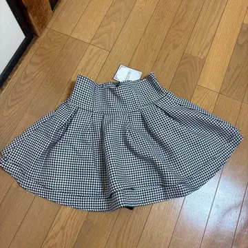 michel Macaron 슬림 레그 스커트 하운드투스 체크 패턴