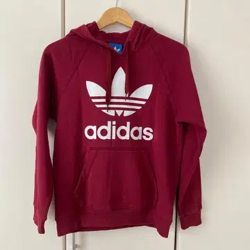 adidas 버건디 후드 부착 후드티