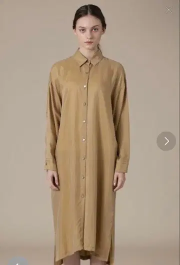 매킨토시 런던 큐프라 피브릴 롱 셔츠 베이지