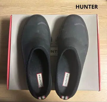 HUNTER 헌터 블랙 슬립온 레인 슈즈
