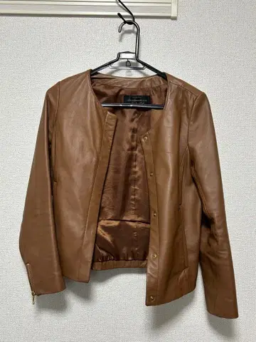 나노 유니버스 브라운 가죽 자켓
