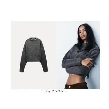 시착만 한 상품! ZARA 소프트 니트 크롭 스웨터 그레이