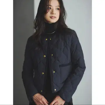 아뉴앙스 TAION 노카라 퀼팅 숏 다운 네이비