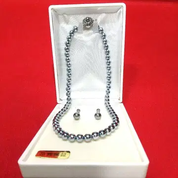 진주 목걸이와 귀걸이 세트 메이크업 박스형