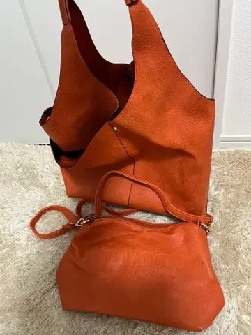 필라노 FIRANO 토트백 숄더 세트 가죽 오렌지
