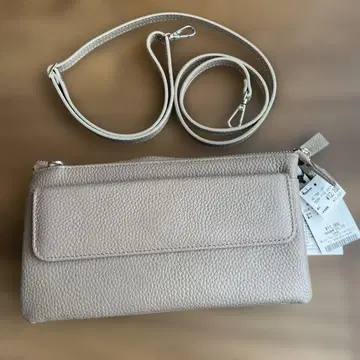 새상품 스마트폰 숄더백 소가죽 베이지