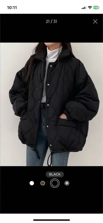 sona 컬러 퀼팅 다운 (보아 안감) 블랙