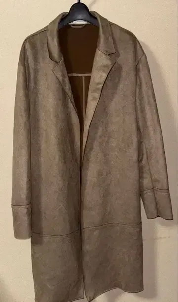 ZARA 스웨이드풍 체스터 코트 브라운 남성용 L 사이즈