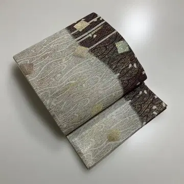 No.2789 미사용 시리즈 순수 실크 색지 꽃잎 후쿠로 오비 새상품급