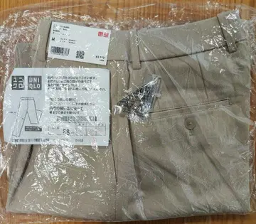 미사용 새상품 UNIQLO 턱 와이드 팬츠 베이지 M 사이즈