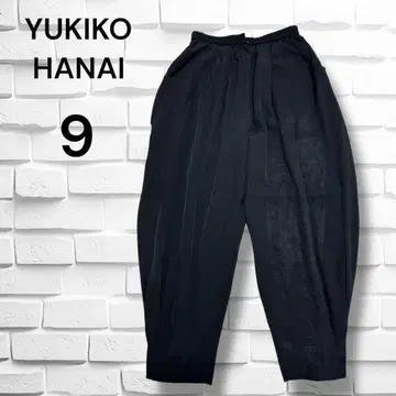 유키코 하나이 마담 꽃 코쿤 팬츠 (M) 벌룬 팬츠 블랙 얇은 소재