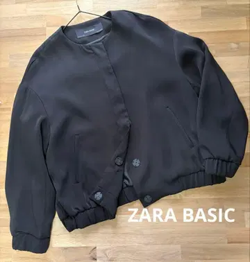 [ ZARA BASIC ] 새상품급 노카라 자켓 블루종 M
