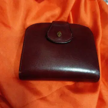 가죽 접이식 지갑 버건디