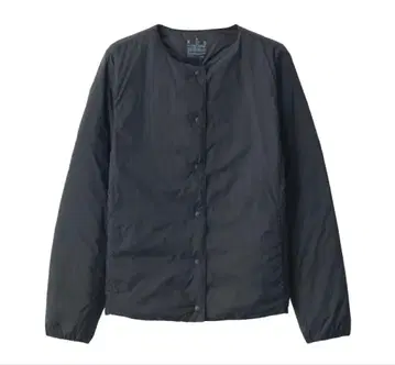 무인양품 경량 다운 포켓터블 노카라 자켓 블랙 XL