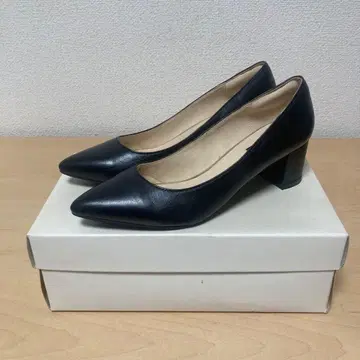 EVOL 이볼 천연 가죽 5.5cm 와이드 힐 펌프스 24.5cm I10