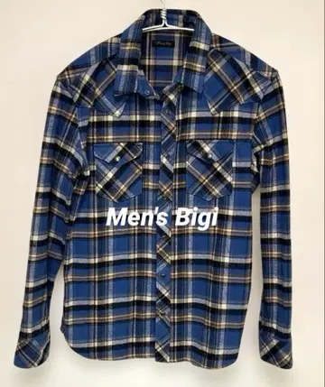 남성용 Bigi Men's 체크 무늬 플란넬 셔츠 긴팔 셔츠