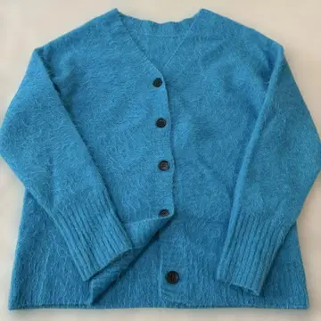 FRAMeWORK 알파카 MIX FUR 2way 가디건 블루