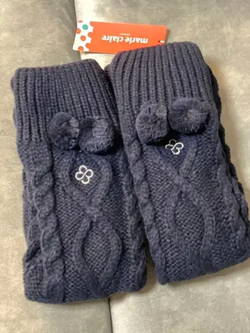 마리끌레르 케이블 짜임 레그 워머 골프 테니스 네이비