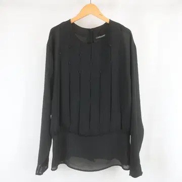 COUNTERPARTS 장미 플라워 플리츠 시어 블라우스 여성용