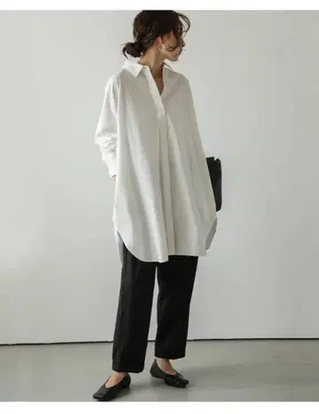 라 셔츠 롱셔츠 튜닉 블라우스 오버 사이즈 일본제