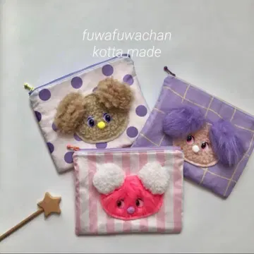new//푹신푹신쨩과 함께 핸드메이드 지퍼 파우치 핑크쨩
