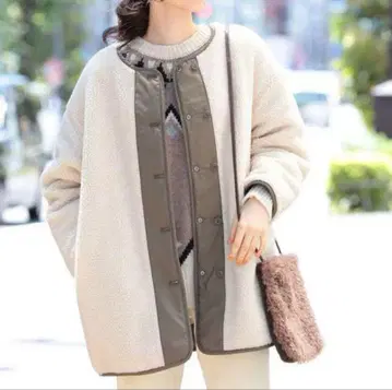 비밍 바이 빔즈 퀼팅 보아 리버서블 미들 블루종 S